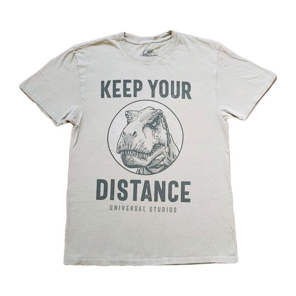Universal Studios Jurassic Park Keep Your Distance Sz Small Mens T-Rex T-Shirt - Picture 1 of 5